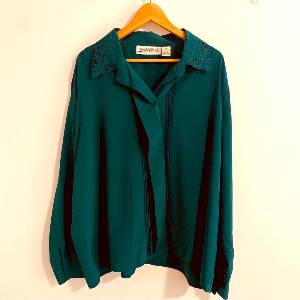 Vintage Yves St. Clair Green Button Up Blouse